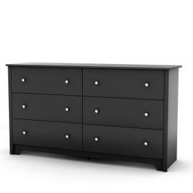 6 Drawer Bedroom Dresser with Nickle Metal Knobs Handles