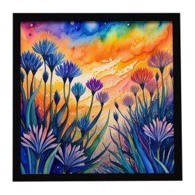 Colorful Agapanthus Framed Metal Print Bathroom, Kitchen, Office, Home Decor Wall Art Ready to Hang, Square, 8X8
