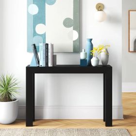 Solid Wood Modern Accent Console Table / Sofa Table (Color: Black)