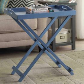 Folding TV Tray Bedside Table (Color: Blue)