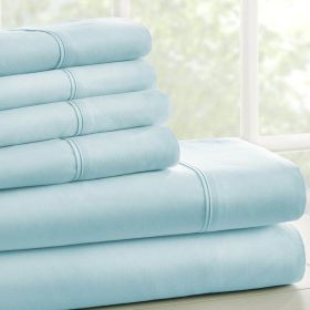 4 Piece Wrinkle Resistant Microfiber Polyester Sheet Set (Color: Aqua, size: Twin XL)