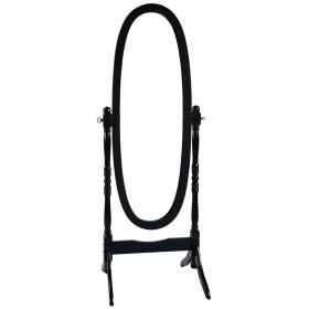 Oval Cheval Mirror Full Length Solid Wood (Color: Black)
