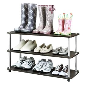 3-Shelf Modern Shoe Rack - Holds up to 12 Pair of Shoes (Color: Espresso)