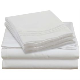 Microfiber Sheet Set (Color: White, size: KING)