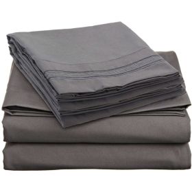 Microfiber Sheet Set (Color: Stone Gray, size: KING)