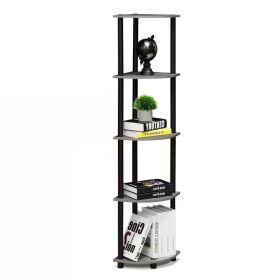 5-Shelf Modern Corner Bookcase (Color: Grey Oak)