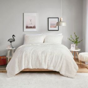 Soft Sherpa Faux Fur Comforter Set (Color: Ivory, size: Full/Queen)