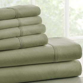 4-Piece Soft Wrinkle Resistant Microfiber/Polyester Sheet Set (Color: Sage, size: Twin)