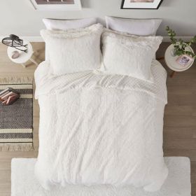 Soft Sherpa Faux Fur Comforter Set (Color: Ivory, size: King/CalKing)