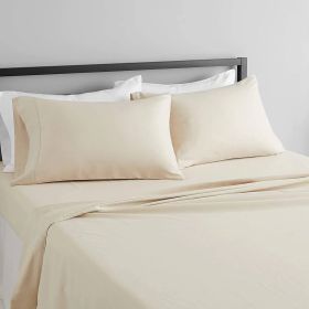 4-Piece Egyptian 100-Percent Cotton 1000 Thread Count Sheet Set (Color: Ivory, size: KING)