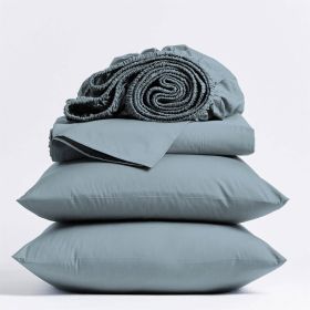 100-Percent Certified Organic Cotton Sheet Set (Color: Aqua, size: QUEEN)