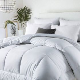 Cozy All Seasons Plush Polyester Down Alternative Comforter (Color: Soft White, size: QUEEN)