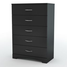 Modern 5-Drawer Bedroom Chest (Color: Black)