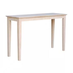 Unfinished Solid Wood Farmhouse Console Sofa Table (size: 4-ft)