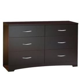 Contemporary  6-Drawer Dresser for Bedroom (Color: Chocolate)
