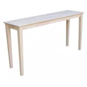 Unfinished Solid Wood Farmhouse Console Sofa Table (size: 5-ft)