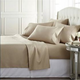 4-Piece Egyptian 100-Percent Cotton 1000 Thread Count Sheet Set (Color: Taupe, size: QUEEN)