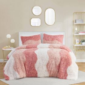 Soft Sherpa Faux Fur Comforter Set (Color: Pink Blush/White, size: Twin/TwinXL)