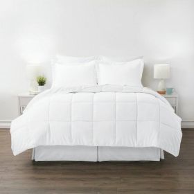 Microfiber 6-Piece Reversible Bed In A Bag Comforter Set (Color: White, size: TwinXL)