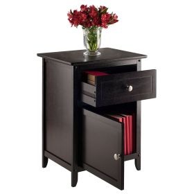 Simple End Table Nightsatnd Accent Table (Color: Espresso)