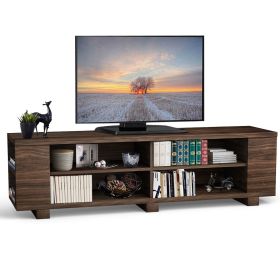 Modern Entertainment CenterHolds up to 60-inch TV (Color: Walnut)