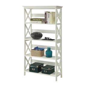 5-Tier Bookcase (Color: Glossy White, size: 31.5x11.8x59.8)