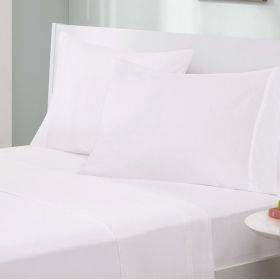 4-Piece Cotton Blend Jersey Sheet Set in White (size: Full)