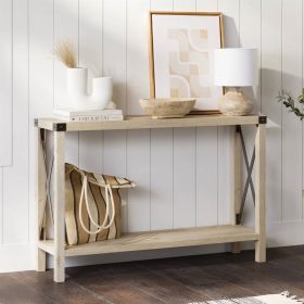 Industrial Farmhouse Entryway Table / Sofa Table (Color: White Oak)