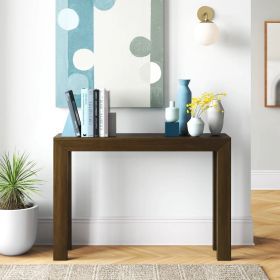 Solid Wood Modern Accent Console Table / Sofa Table (Color: Dark Brown Walnut)