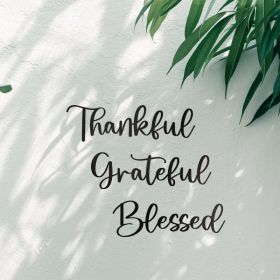 3-Piece  Wall Art Set Thankful, Grateful, Blessed (Option: Wrought iron decoration)