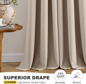 Blackout Curtains for Bedroom Living Room 63 Inches Long 2 Panels (Color: Taupe)