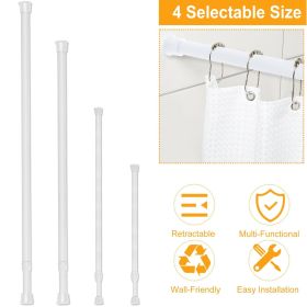 Tension Curtain Rod Spring Load Adjustable Curtain Pole Heavy-Duty Steel 4 Sizes For Bathroom Wardrobe Kitchen Balcony (size: 50cm)
