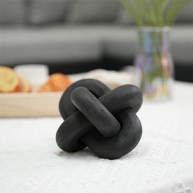 Hand-Carved 3-Link Wood Decorative Chain Decor for Bookshelf, Coffee Table (Color: Black)